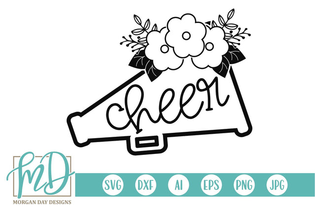 Floral Cheer Megaphone SVG Morgan Day Designs 