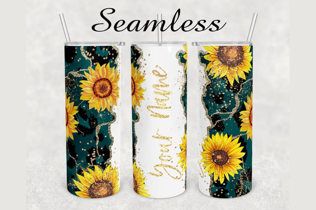 Floral Cheetah Glitter Agate Tumbler sublimation design 20 oz skinny tumbler wrap Sublimation BambinaCreations 