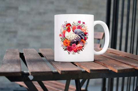 Floral Chicken Clipart Sublimation Regulrcrative 