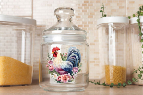 Floral Chicken Clipart Sublimation Regulrcrative 