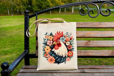 Floral Chicken Clipart Sublimation Regulrcrative 