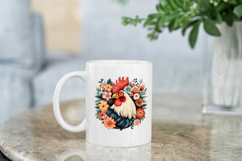 Floral Chicken Clipart Sublimation Regulrcrative 