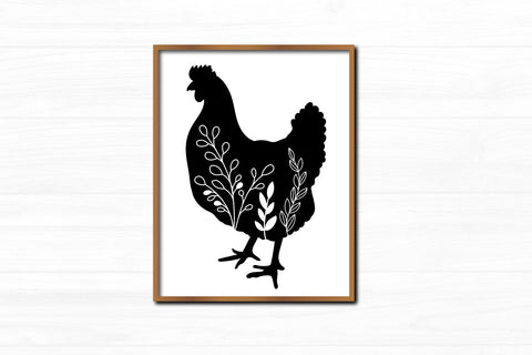 Floral Chicken Silhouette SVG zoellartz 