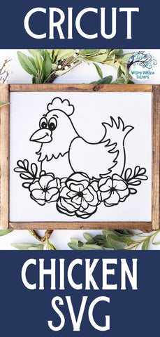 Floral Chicken SVG SVG Wispy Willow Designs 