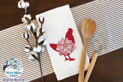 Floral Chicken SVG SVG Wispy Willow Designs 