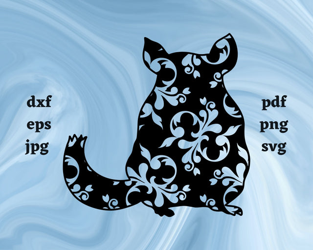 Floral Chinchilla SVG Cut File SVG Northern Light SVG 