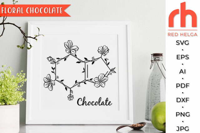 Floral Chocolate SVG - Flower Molecule Cut File SVG RedHelgaArt 