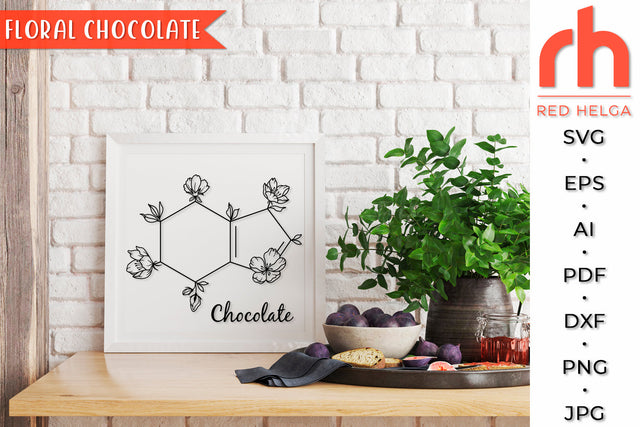 Floral Chocolate SVG - Flower Molecule Cut File SVG RedHelgaArt 