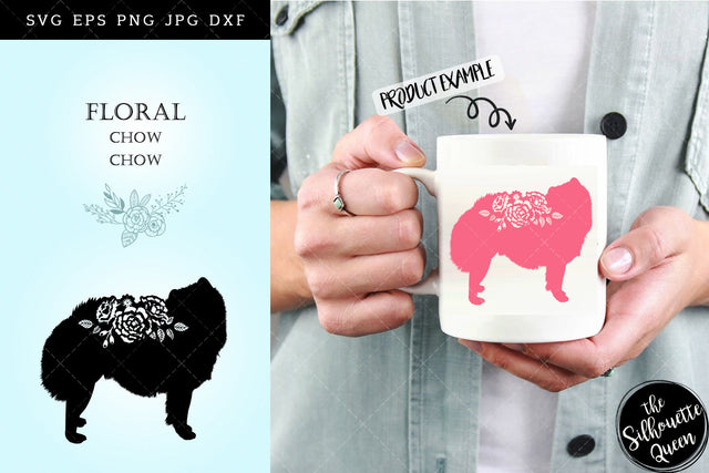 Floral Chow Chow Dog svg file for cricut, for silhouette, cut eps, cutting png, cuttable dxf, Instant Download design SVG Loveleen Kaur 