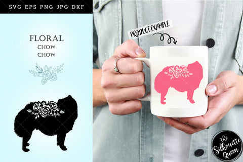 Floral Chow Chow Dog svg file for cricut, for silhouette, cut eps, cutting png, cuttable dxf, Instant Download design SVG Loveleen Kaur 