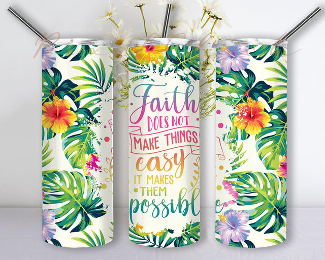 Floral Christian 20oz Skinny Tumbler Png, Religious Faith Quote Floral Png, Mothers Day Gift, Gift For Mom, Bible Verse, Floral Cross Tumbler Wrap Sublimation PixelChick 