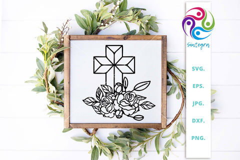 Floral Christian Cross Svg Cut File SVG Sintegra 