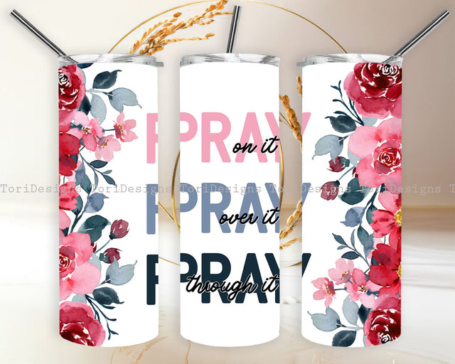 Floral Christian Tumbler Wrap Png Sublimation ToriDesigns 