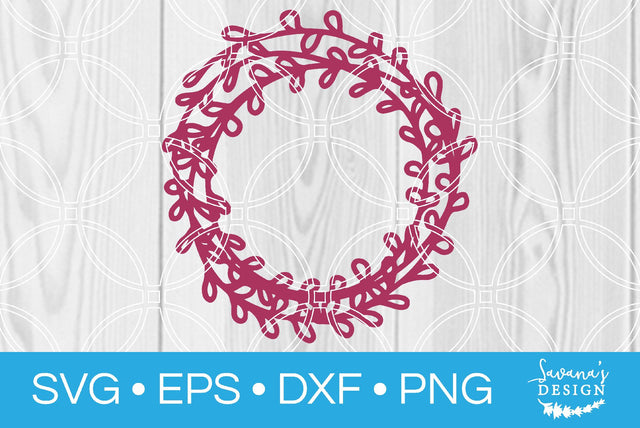 Floral Circle Wreath Design 1 SVG SavanasDesign 