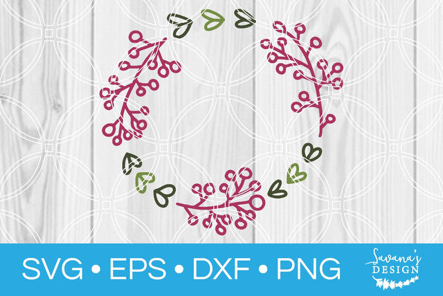 Floral Circle Wreath Design 2 SVG SavanasDesign 