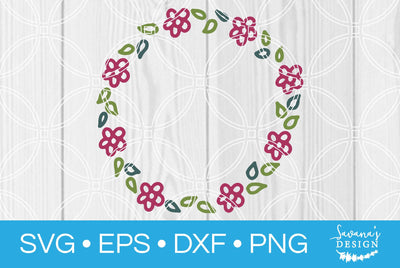Floral Circle Wreath Design 8 SVG SavanasDesign 