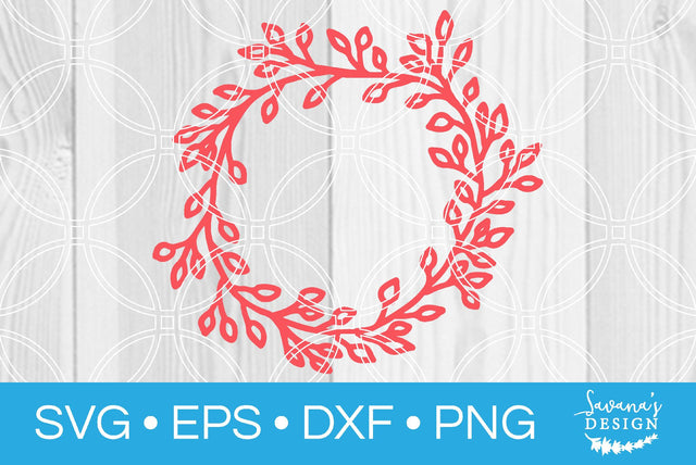 Floral Circle Wreath Design 9 SVG SavanasDesign 