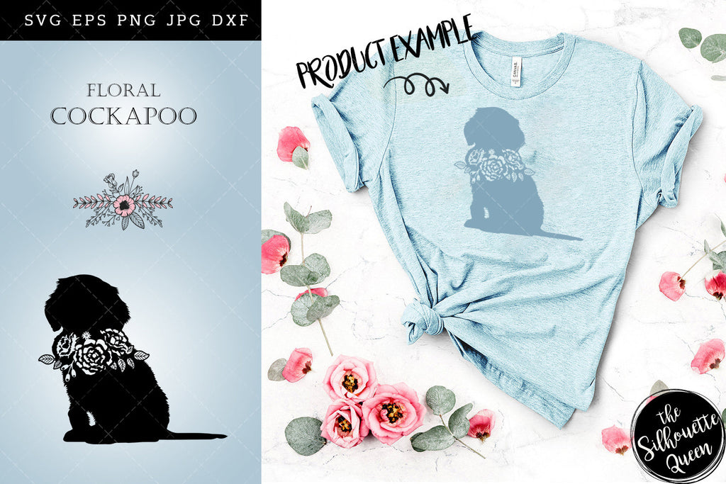 Floral Cockapoo Dog svg file for cricut, for silhouette, cut eps ...