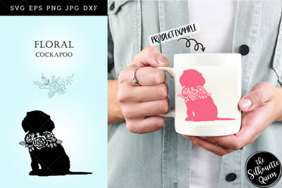 Floral Cockapoo Dog svg file for cricut, for silhouette, cut eps, cutting png, cuttable dxf, Instant Download design SVG Loveleen Kaur 