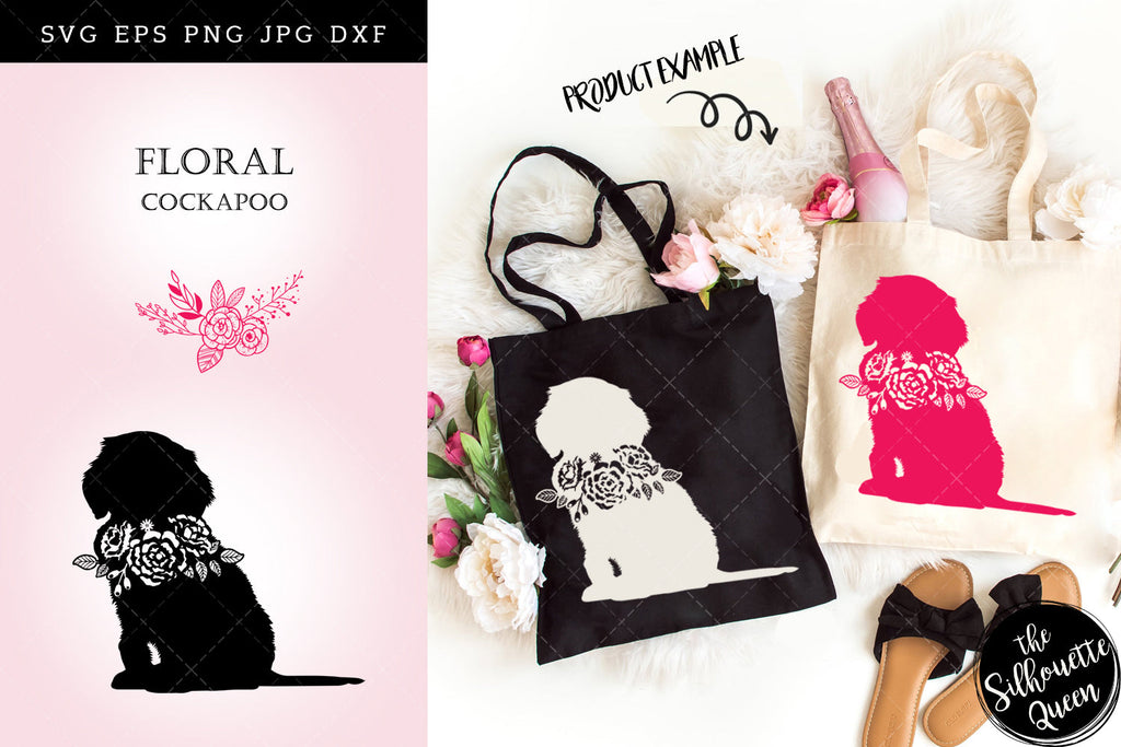 Floral Cockapoo Dog svg file for cricut, for silhouette, cut eps ...