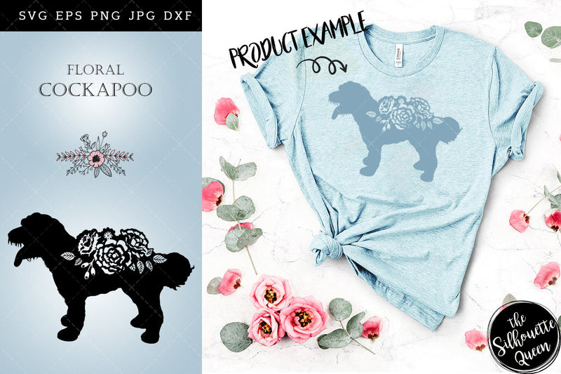 Cockapoo Cricut Floral Cockapoo Dog svg file for cricut, for silhouette, cut eps ...