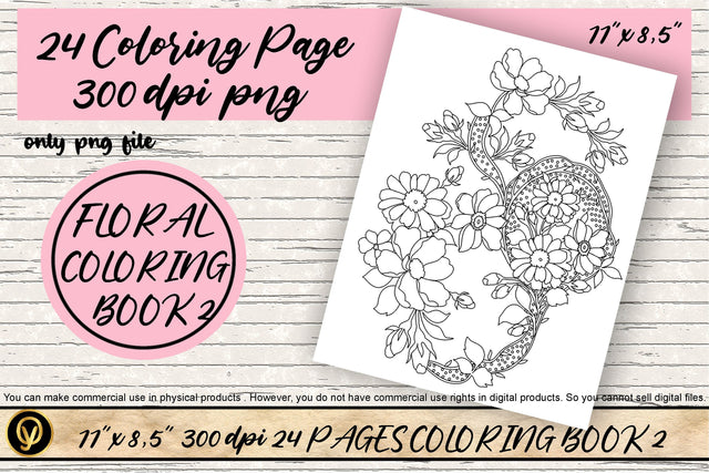 Floral Coloring Book 2,Digital Adult Coloring Book,Flower Line Art,Floral Art,Kids Coloring Pages,Coloring Book For Activity,DigitalDownload Sketch DESIGN oyonnidesign 