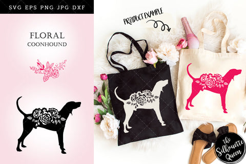 Floral Coonhound Dog svg file for cricut, for silhouette, cut eps, cutting png, cuttable dxf, Instant Download design SVG Loveleen Kaur 