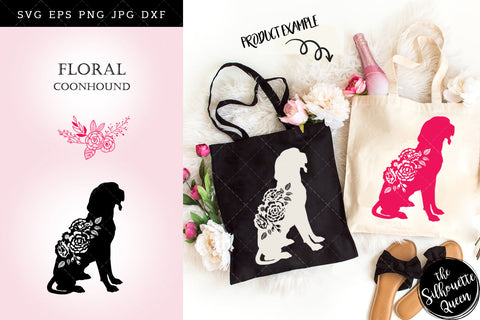 Floral Coonhound Dog svg file for cricut, for silhouette, cut eps, cutting png, cuttable dxf, Instant Download design SVG Loveleen Kaur 