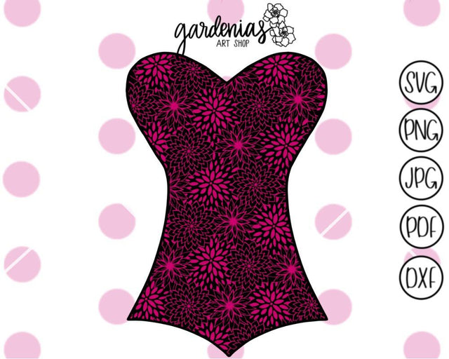 Floral Corset SVG Gardenias Art Shop 