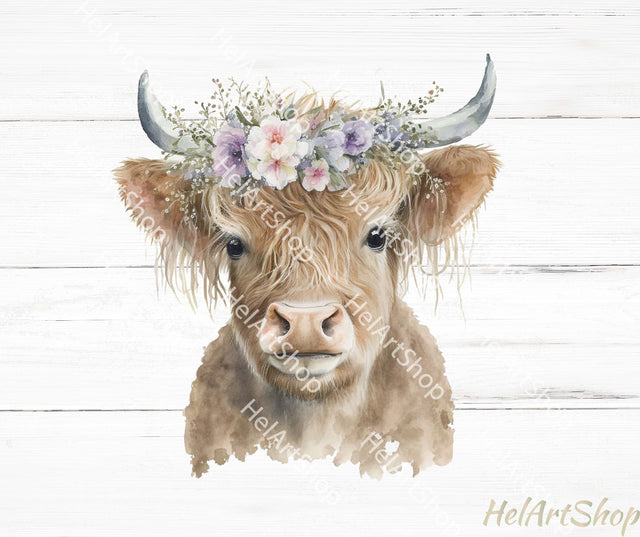 Floral Cow Png, Sublimation Png Sublimation _HelArtShop_ 