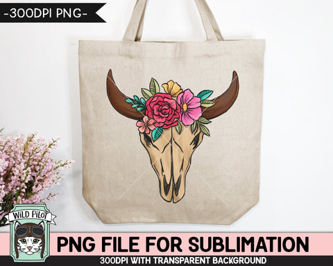 Floral Cow Skull SUBLIMATION design PNG, Cow Skull with Flowers png file, Floral Cow Skull Leopard sublimation designs, cow skull shirt png Sublimation Wild Pilot 
