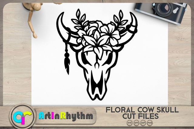 Floral cow skull svg, Floral animals svg SVG Artinrhythm shop 