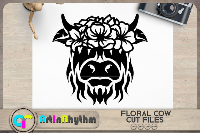 Floral cow svg, Floral animals svg SVG Artinrhythm shop 