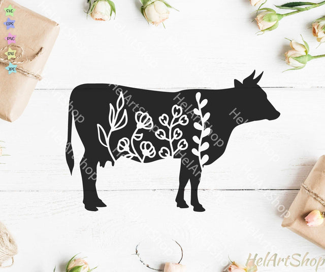 Floral Cow svg SVG _HelArtShop_ 