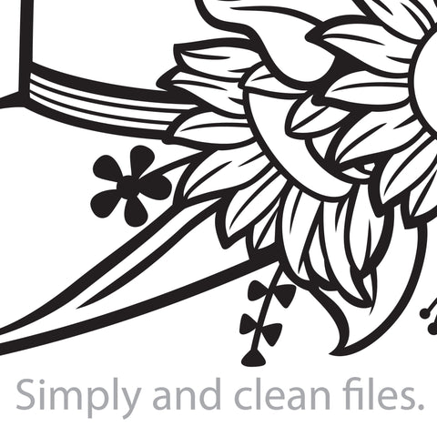 Floral Cowboy Hat with Sunflowers and Plants SVG TribaliumArtSF 