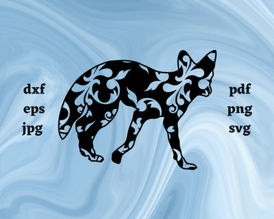 Floral Coyote SVG Cut File SVG Northern Light SVG 