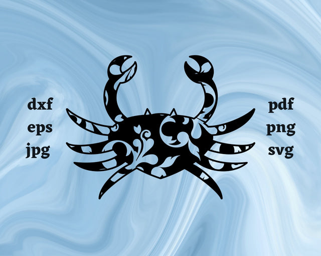 Floral Crab SVG Cut File SVG Northern Light SVG 