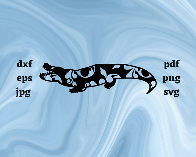 Floral Crocodile SVG Cut File SVG Northern Light SVG 