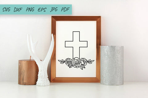 Floral cross svg cut file, Cross with roses SVG, Faith SVG SVG Irina Ostapenko 