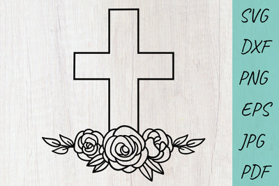 Floral cross svg cut file, Cross with roses SVG, Faith SVG SVG Irina Ostapenko 