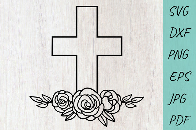 Floral cross svg cut file, Cross with roses SVG, Faith SVG SVG Irina Ostapenko 