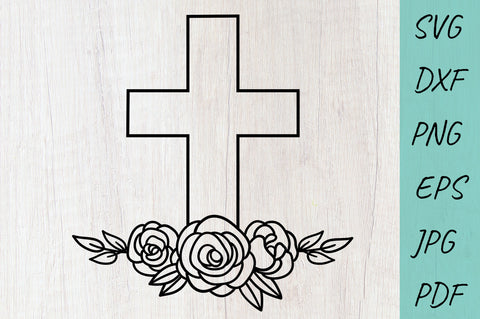 Floral cross svg cut file, Cross with roses SVG, Faith SVG SVG Irina Ostapenko 