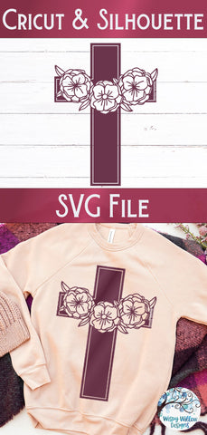 Floral Cross SVG Cut File SVG Wispy Willow Designs 