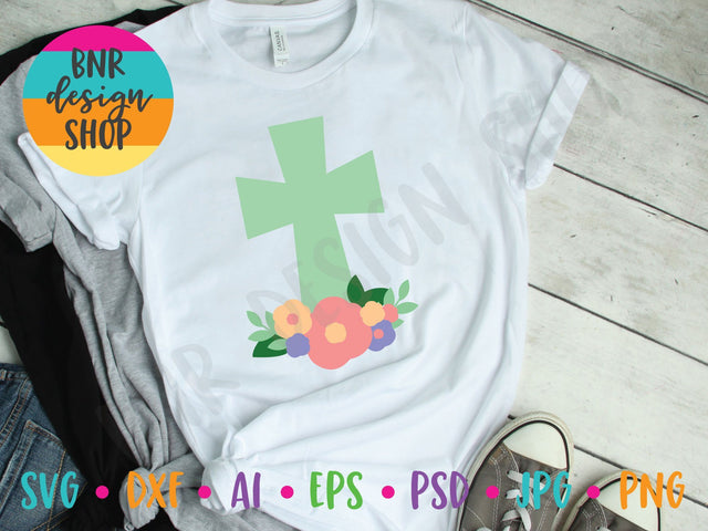 Floral Cross SVG SVG BNRDesignShop 