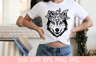 Floral Cute Husky Dog Animal Pet SVG File, Shirt SVG Free For Commercial Use SVG Sintegra 
