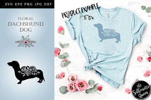 Floral Dachshund Dog svg file for cricut, for silhouette, cut eps, cutting png, cuttable dxf, Instant Download design SVG Loveleen Kaur 