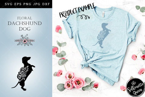 Floral Dachshund Dog svg file for cricut, for silhouette, cut eps, cutting png, cuttable dxf, Instant Download design SVG Loveleen Kaur 