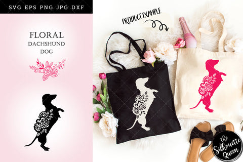 Floral Dachshund Dog svg file for cricut, for silhouette, cut eps, cutting png, cuttable dxf, Instant Download design SVG Loveleen Kaur 