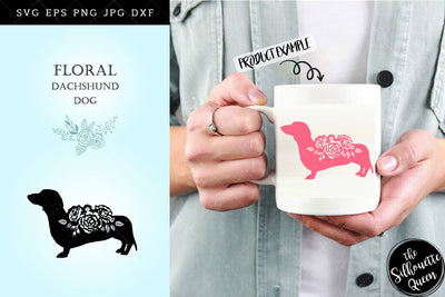 Floral Dachshund Dog svg file for cricut, for silhouette, cut eps, cutting png, cuttable dxf, Instant Download design SVG Loveleen Kaur 