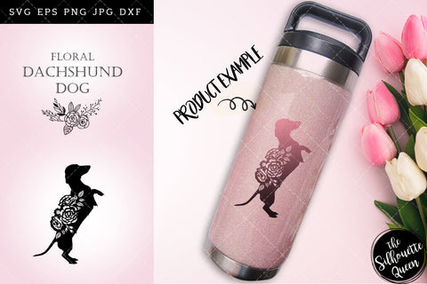 Floral Dachshund Dog svg file for cricut, for silhouette, cut eps, cutting png, cuttable dxf, Instant Download design SVG Loveleen Kaur 